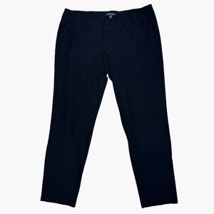 Eileen Fisher Washable Stretch Crepe Slim‎ Pant Large Black Stretch Knit Pull On